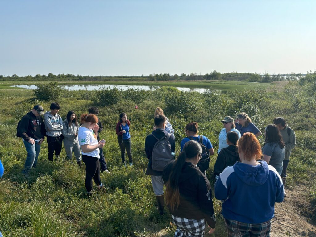 Group of students standing on tundra